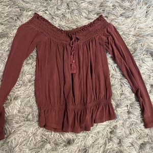 AEO soft & sexy off the shoulder long sleeve top